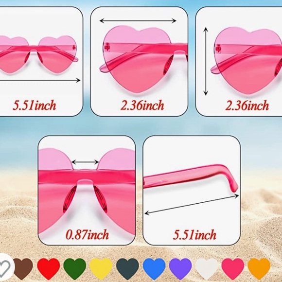 Blue Heart Shaped sunglasses - Picture 3 of 4